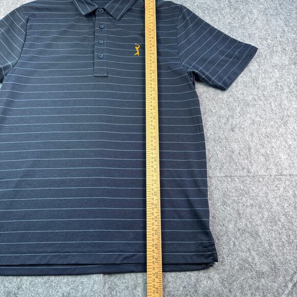 Travis Matthews Mens S Blue Striped PGA Tour Players Marini Polo Navy Blue - Picture 4 of 6